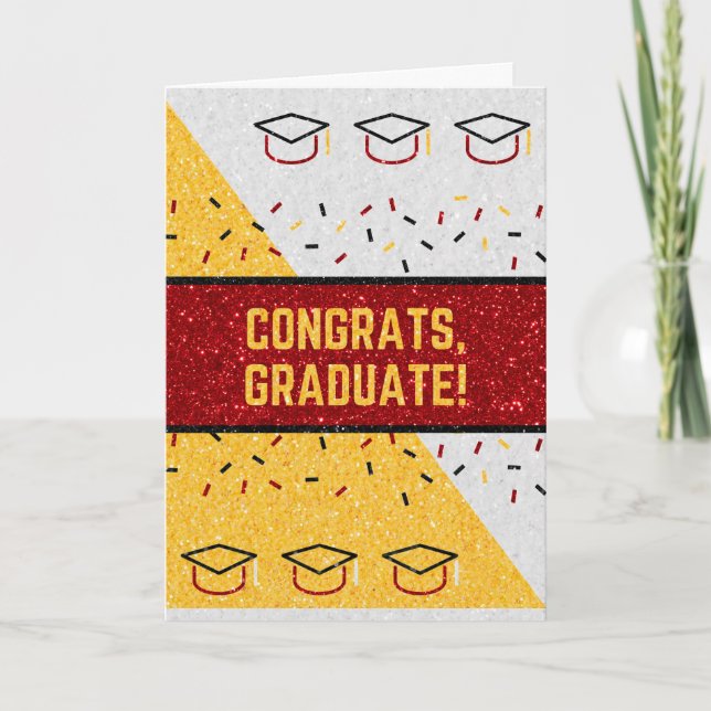 Carte Félicitations Parties scintillant Graduation (Devant)