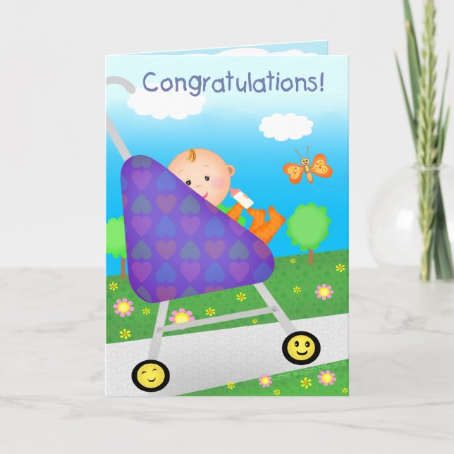 Carte Félicitations Personnalisées Nouveau bébé / Arrivé (Devant)
