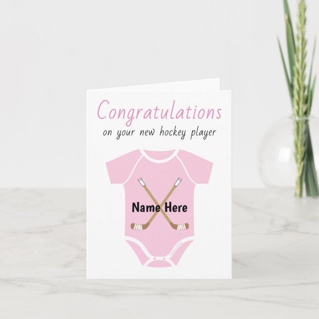 Carte Félicitations Personnalisées Nouvelle Fille Bébée  (Devant)