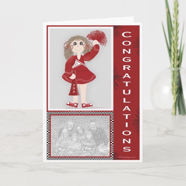 Carte Félicitations Pom-pom girl personnalisée (Devant)