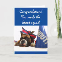 Félicitations Pom-pom girl Stunt boxer card