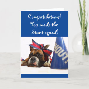Carte Félicitations Pom-pom girl Stunt boxer card
