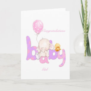 Carte Félicitations pour bébé fille