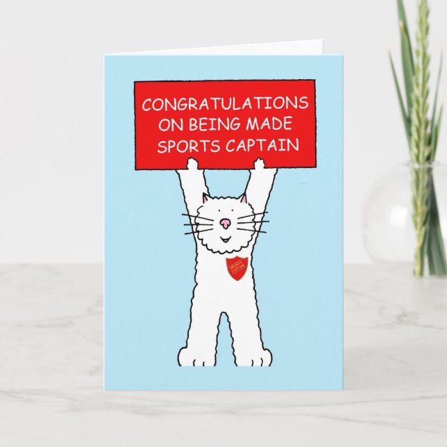 Carte Félicitations pour devenir Capitaine de Sport (Devant)