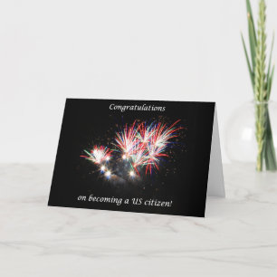 Carte Félicitations pour devenir citoyen américain, feux