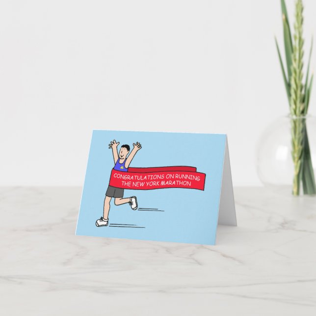 Carte Félicitations pour la course au Marathon de New Yo (Devant)