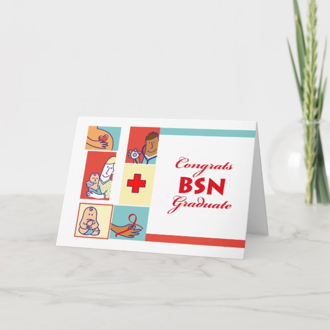 Carte Félicitations pour la graduation, BSN Degree, Infi (Devant)