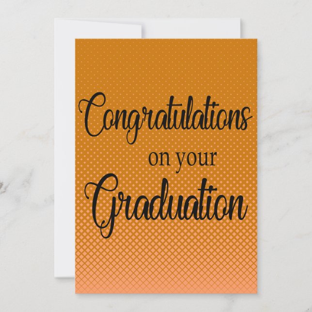 Carte Félicitations pour la Graduation Orange and Black (Devant)
