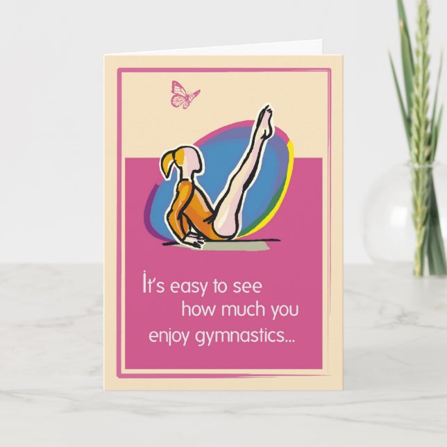 Carte Félicitations pour la gymnastique rose (Devant)