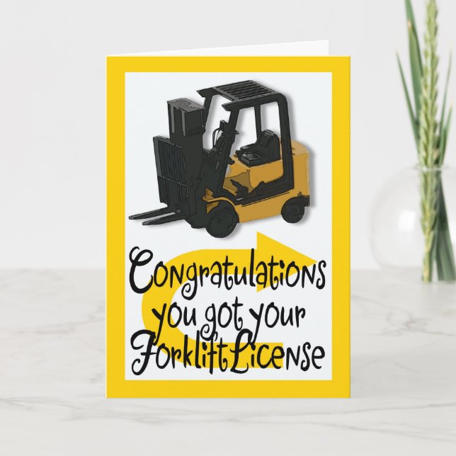 Carte Félicitations pour la licence Forklift (Devant)