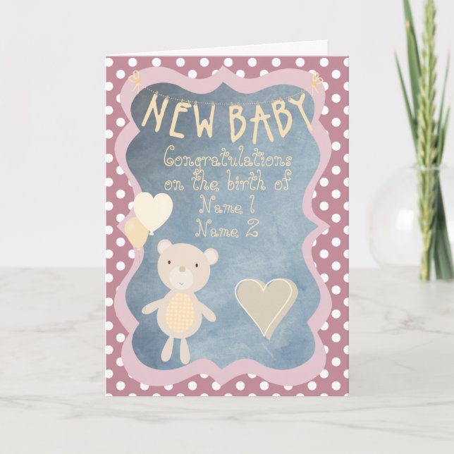 Carte Félicitations pour la naissance de votre nouveau b (Devant)