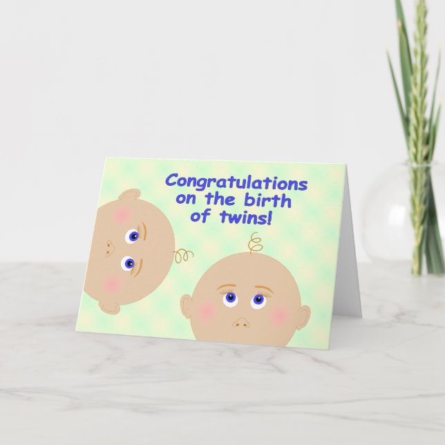 Carte Félicitations pour la naissance des jumeaux ! (Devant)