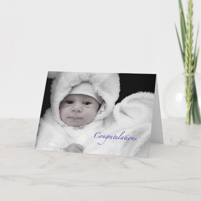 Carte Félicitations pour la naissance d'un bébé garçon (Devant)