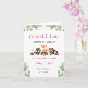 Carte Félicitations pour la nouvelle fille de bébé de Wo