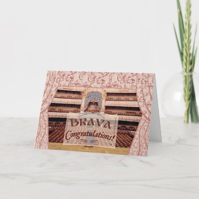Carte Félicitations pour la performance, Brava pour Femm (Devant)