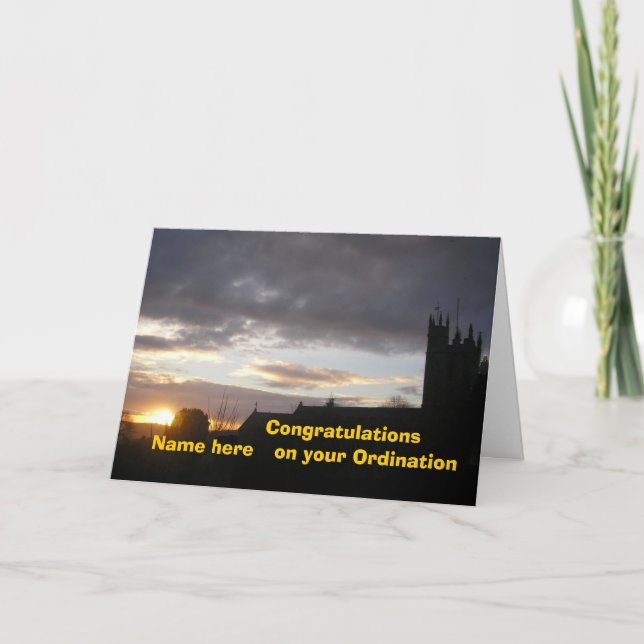 Carte Félicitations pour la personnaliser d'ordination a (Devant)