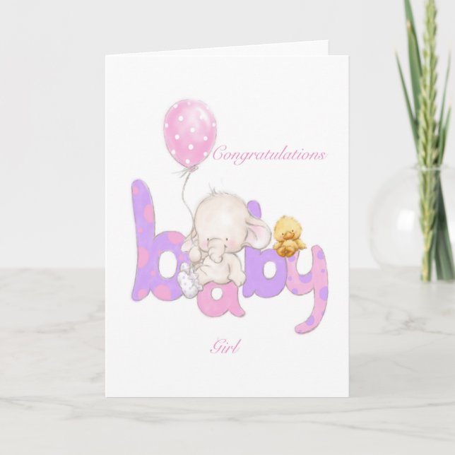 Carte Félicitations pour la petite fille (Devant)