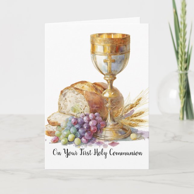 Carte Félicitations pour la Première Communion, que Dieu (Devant)