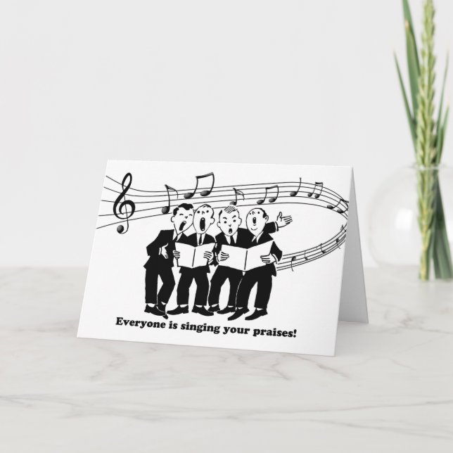 Carte Félicitations pour la promotion, chanter vos louan (Devant)