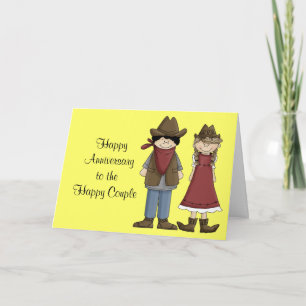 Carte Félicitations pour l'anniversaire Cartoon Couple