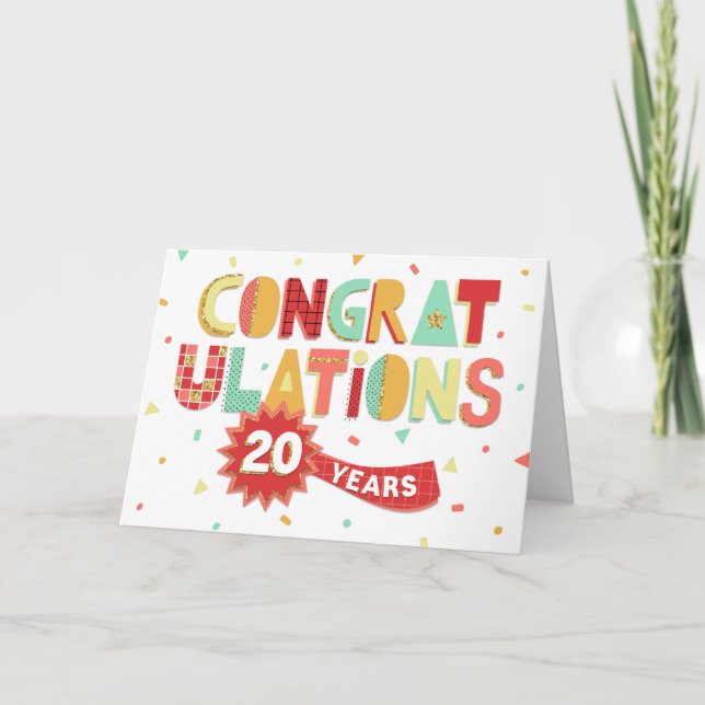 Carte Félicitations pour l'anniversaire de l'employé 20  (Devant)