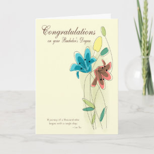 Carte Félicitations pour le baccalauréat avec fleurs