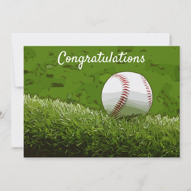 Carte Félicitations pour le baseball avec l'aquarelle de (Devant)