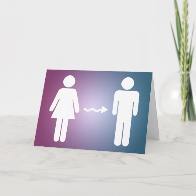 Carte félicitations pour le changement de genre (Devant)