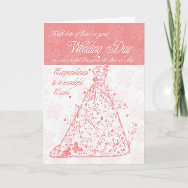 Carte Félicitations pour le jour de mariage de la fille  (Devant)