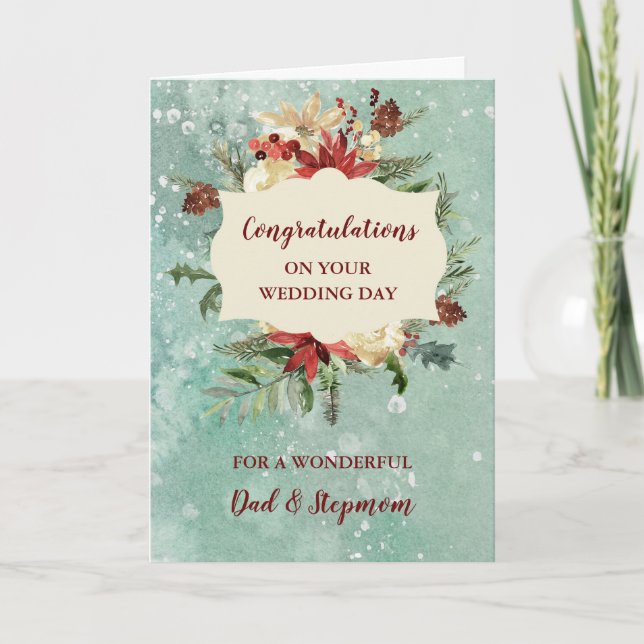 Carte Félicitations pour le jour de mariage papa et Step (Devant)