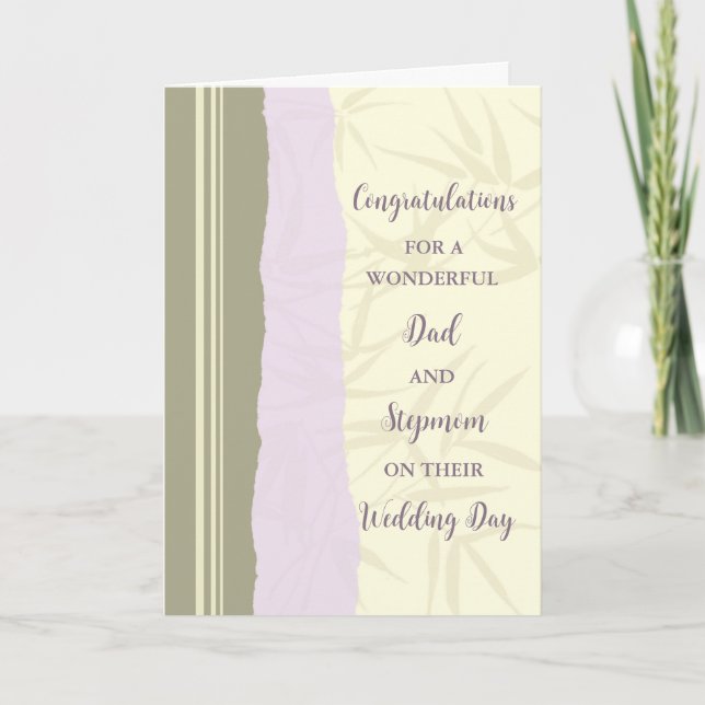 Carte Félicitations pour le jour de mariage papa et Step (Devant)