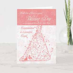 Carte Félicitations pour le jour du mariage de la cousin