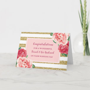 Carte Félicitations pour le jour du mariage d'une amie e