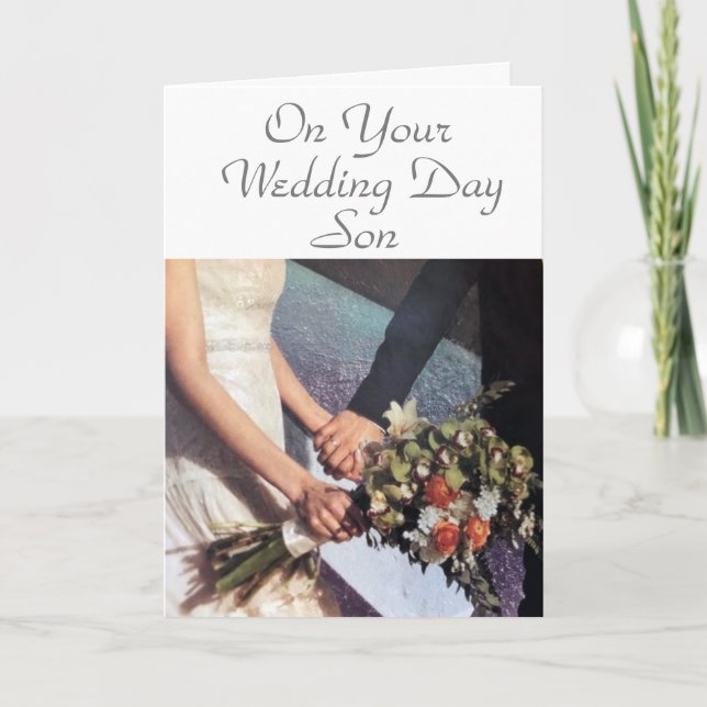 CARTE FÉLICITATIONS POUR LE JOUR DU MARIAGE **FILS** (Devant)