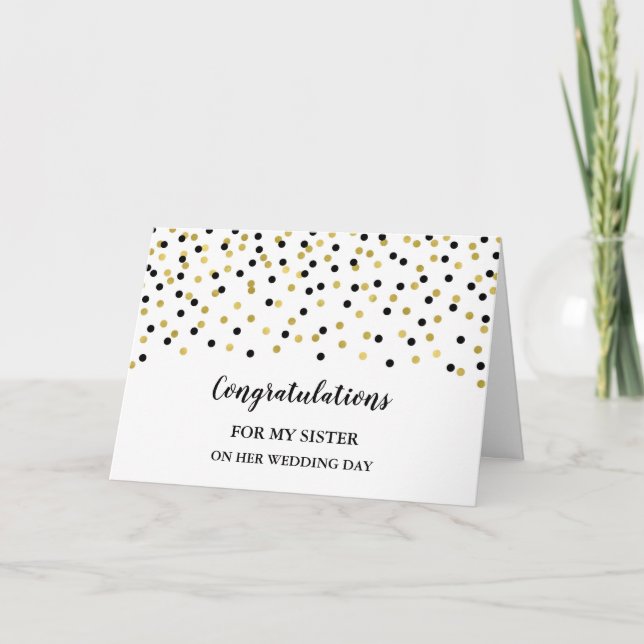 Carte Félicitations pour le mariage de Black Gold Sister (Devant)