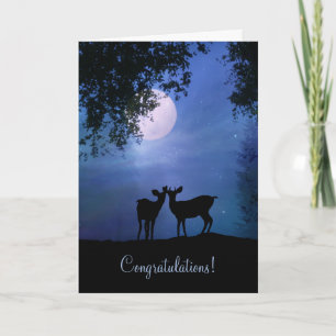 Carte Félicitations pour le mariage de cerfs mignons au 