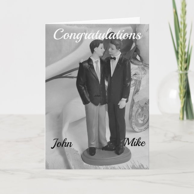 CARTE FÉLICITATIONS POUR LE MARIAGE DE DEUX MARIÉS (Devant)