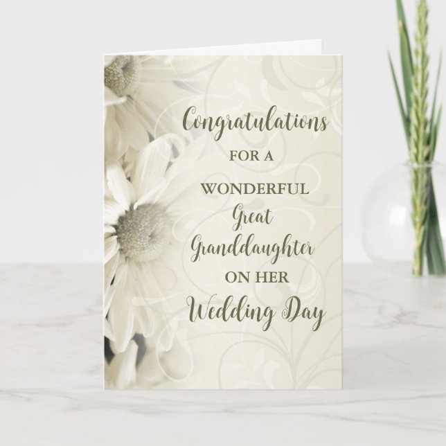 Carte Félicitations pour le mariage de la grande petite- (Devant)