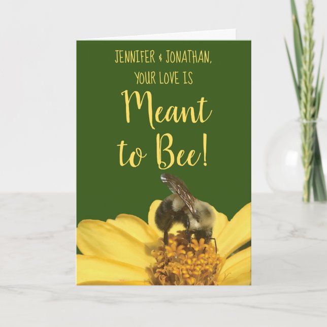 Carte Félicitations pour le mariage de Meant to Bee Phot (Devant)