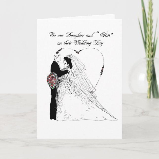 Carte Félicitations pour le mariage de votre fille et de (Devant)