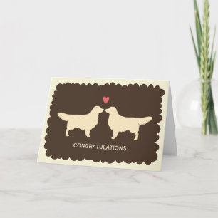 Carte Félicitations pour le mariage des Golden Retriever