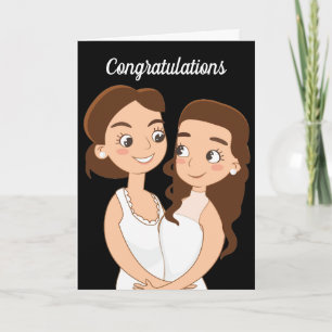 Carte Félicitations pour le mariage lesbien Femmes amour