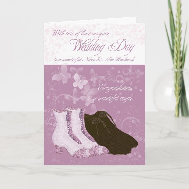 Carte Félicitations pour le mariage niece & New Husband (Devant)