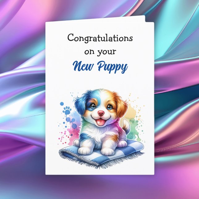 Carte Félicitations pour le nouveau chiot ! (Créateur téléchargé)