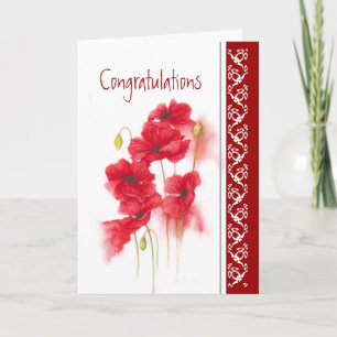 Carte Félicitations pour le nouvel emploi Red Poppies Ga
