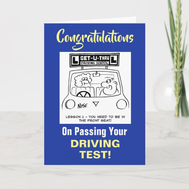 Carte Félicitations pour le test de conduite (Devant)