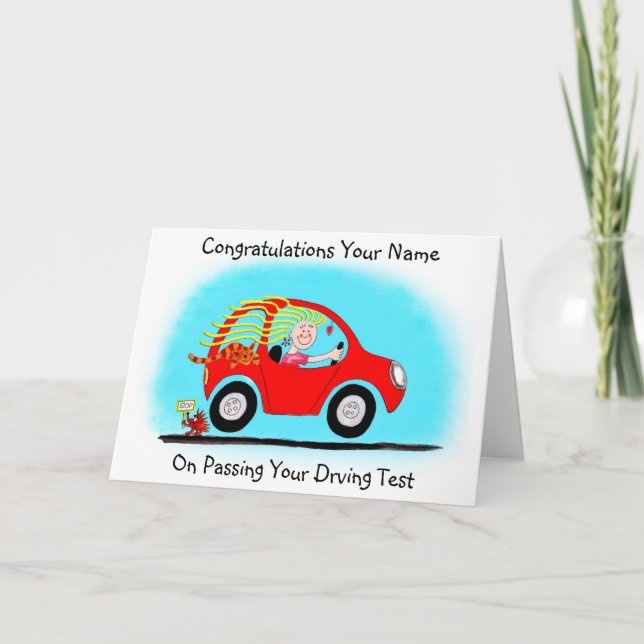 Carte Félicitations pour le test de conduite (Devant)