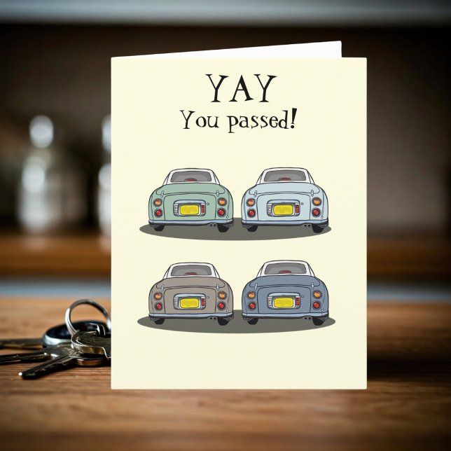 Carte Félicitations pour le test de conduite de la (Yay! You passed your driving test! )