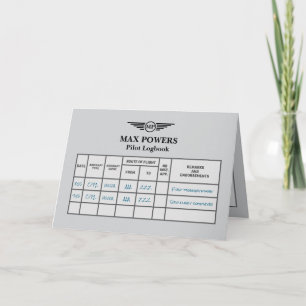 Carte Félicitations pour le vol solo sur carnet de vol