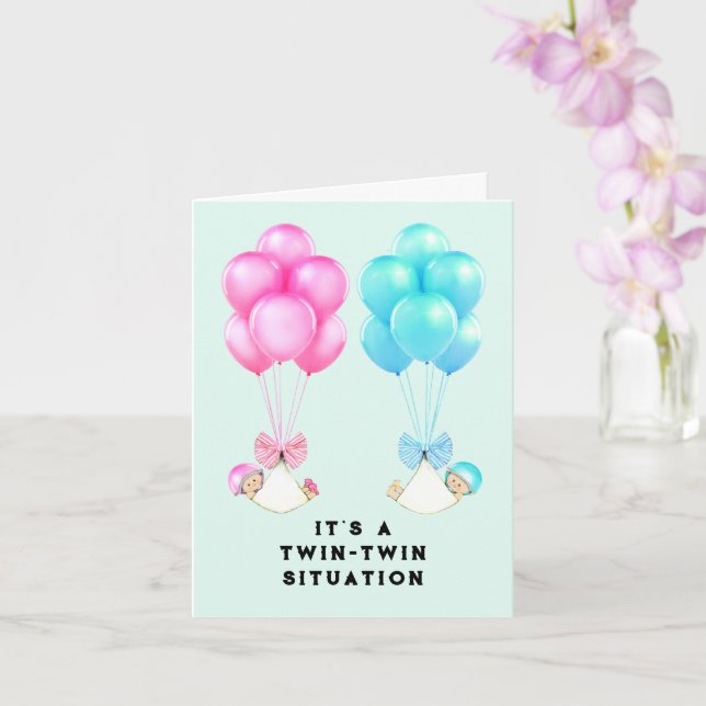 Carte Félicitations pour les bébés jumeaux (Orchidée)